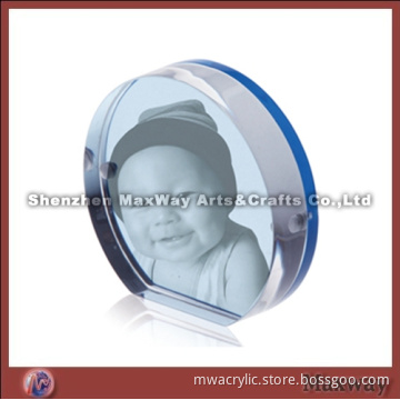 Round 20mm Thickness Fashionable Lucite Photo Frame